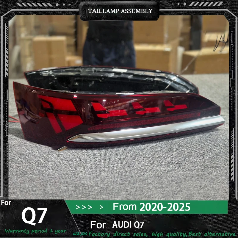 

Автомобильные задние фонари для Audi Q7 2020-2025, полностью светодиодные задние фонари, обновленный тормозной задний фонарь, динамический указатель поворота, задний фонарь в сборе