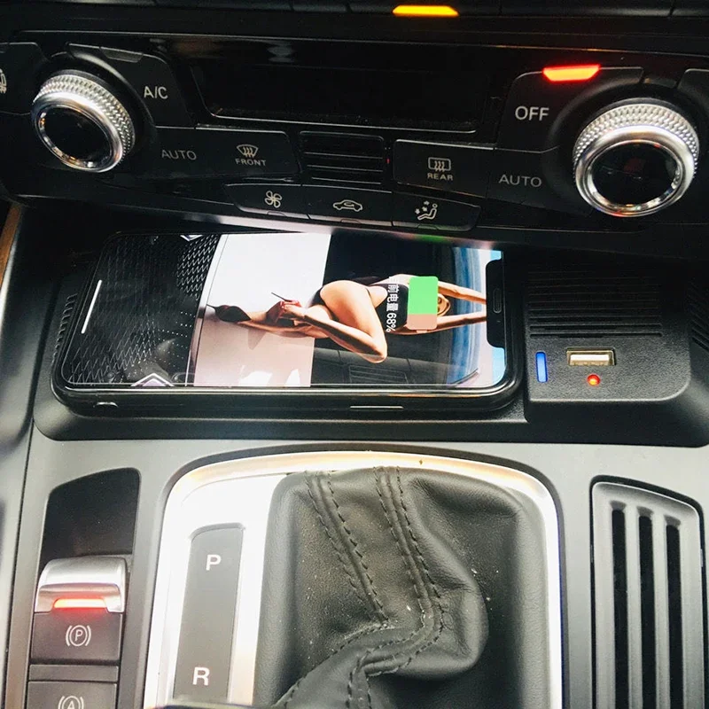 Car wireless charger for Audi A4 B8 B9 A4 Allroad A5 S5 RS5 Q5 SQ5 15W fast phone charger charging pad panel charging holder