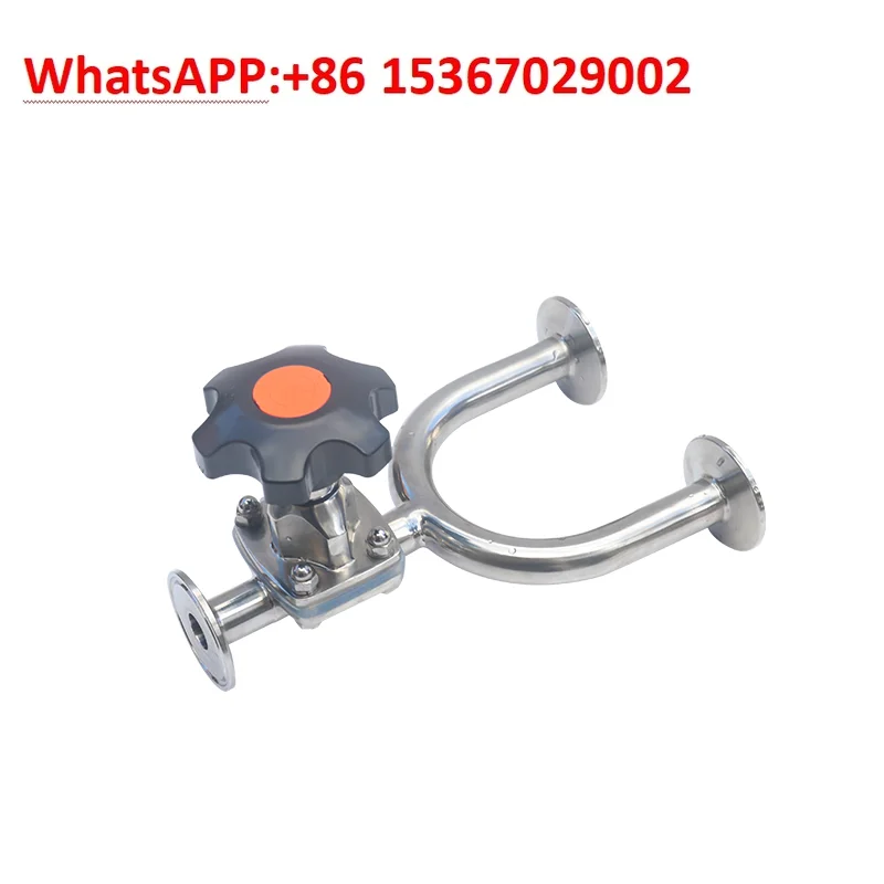 

316 stainless steel quick loading and quick opening, clamp type, sanitary grade manual U-shaped three-way diaphragm valve