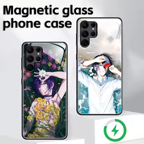 Anime Chainsaw Man Phone Case For Samsung S25 S24 S23 S22 S21 S20 Plus Ultra Note20 Glass Magnetic Case