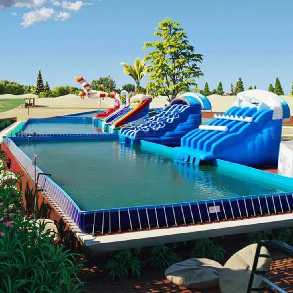 Movable PVC Folding Swimming Pool for Children Customizable Above Ground with Steel Frame and Vinyl Liner