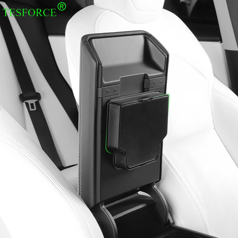 For Tesla Model 3 Highland 2024 Car Armrest Holder Box Glove Box Compartment Storage Center Console Armrest Organizer Tray Box