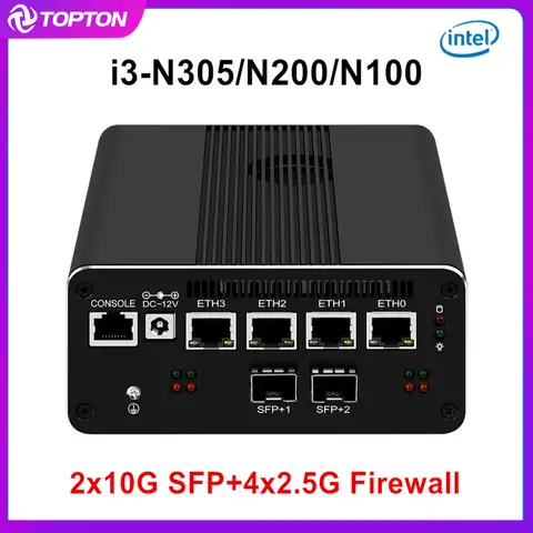 2x10G SFP+ Topton Firewall Mini PC Intel i3-N355 N305 4xi226-V 2.5G LAN N150 N100 DDR5 NVMe Proxmox ESXi pfSense Home Lab Server