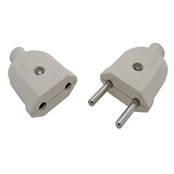 1pcs European 2 Pin AC Electric Power Male Plug 10A EU Female Socket Outlet Adapter Wire Rewireable Extension Cord Connector