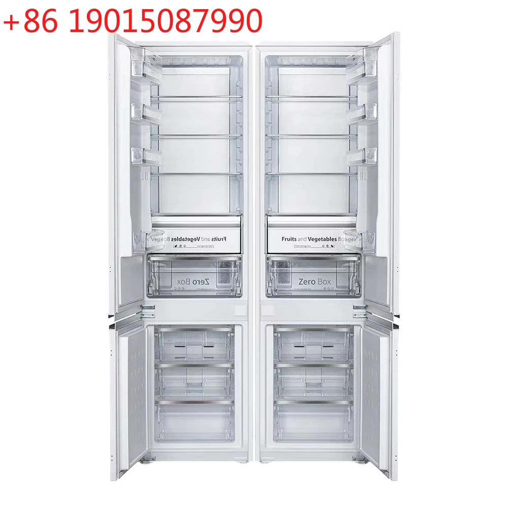 Seamless Kitchen Hotel Household Use Energy Efficient Grade 260L Fully Integrated Refrigerator Bottom Air Outlet Built-in