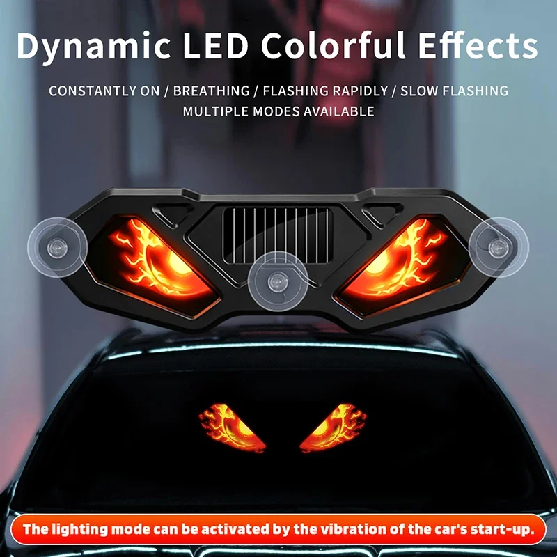 Light Truck Wireless Suction Cup Solar Powered Universal Car Dynamic Demon Eye LED Expression Light Environmental Atmosphere