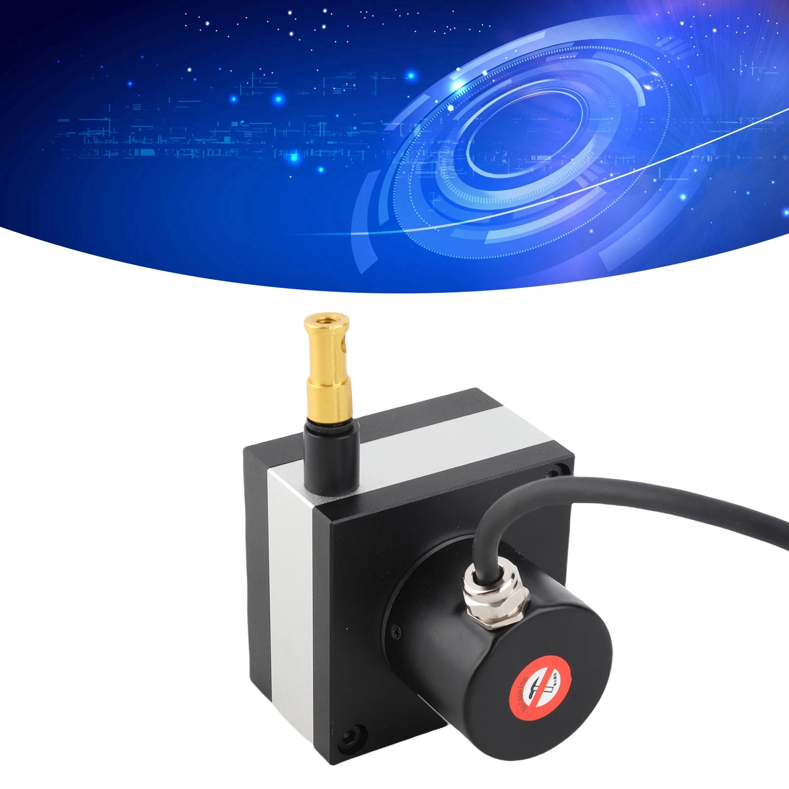 Cable Encoder Dia. 38mm Draw Wire Encoder 10 to 3000mm Range Incremental Cable Encoder for Cylinders Testing Machines DC8‑24V