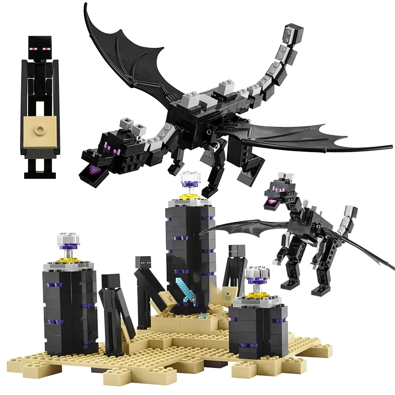 Compatible Brands Brick Sets MC My Mini World Series Building Blocks The Ender Dragon Enderman The End MOC Toys for Kids Gift