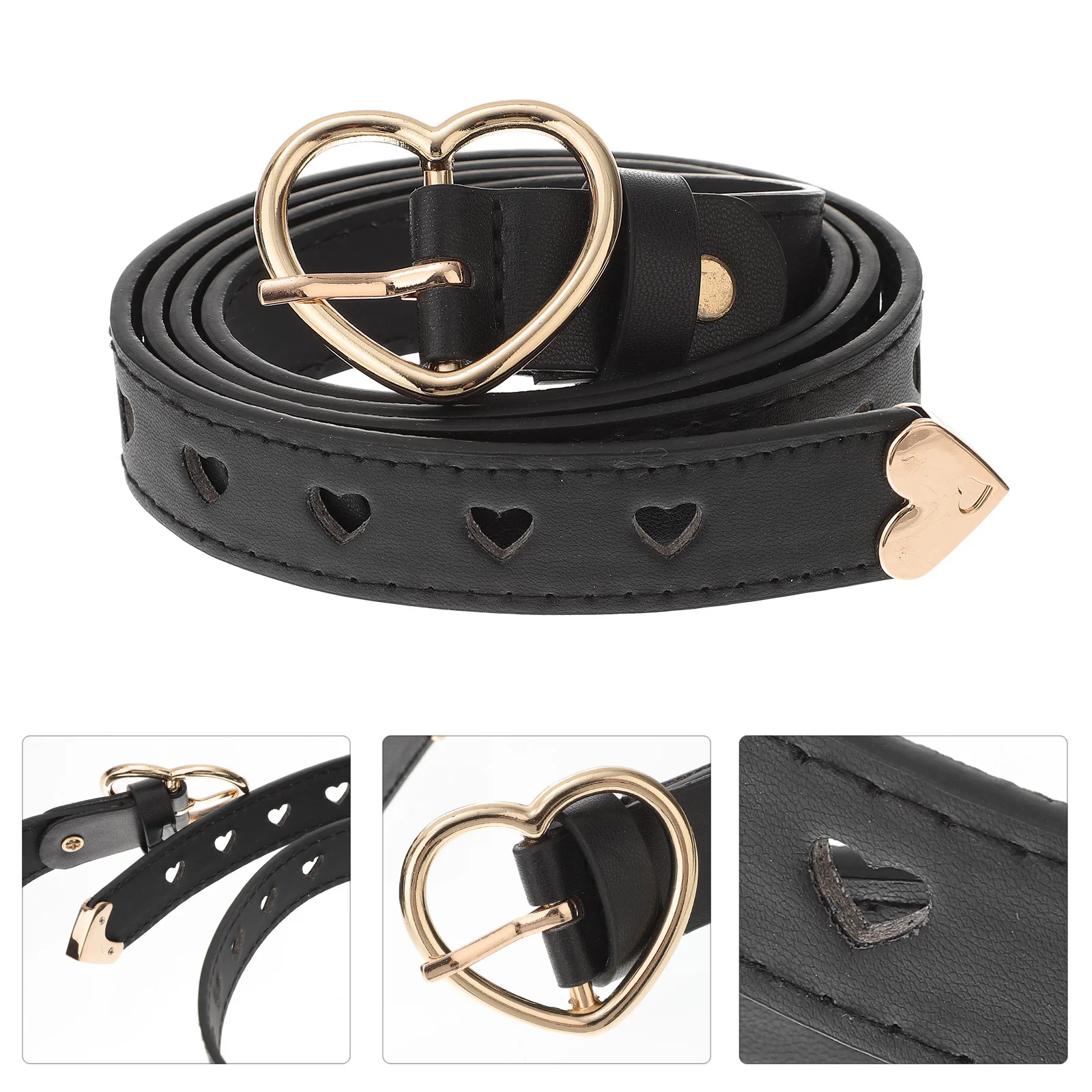 

Adjustable Women Waist Belt Heart Buckle Hollow Out Dress Belt for Daily Formal Wear Dress Belts for Women