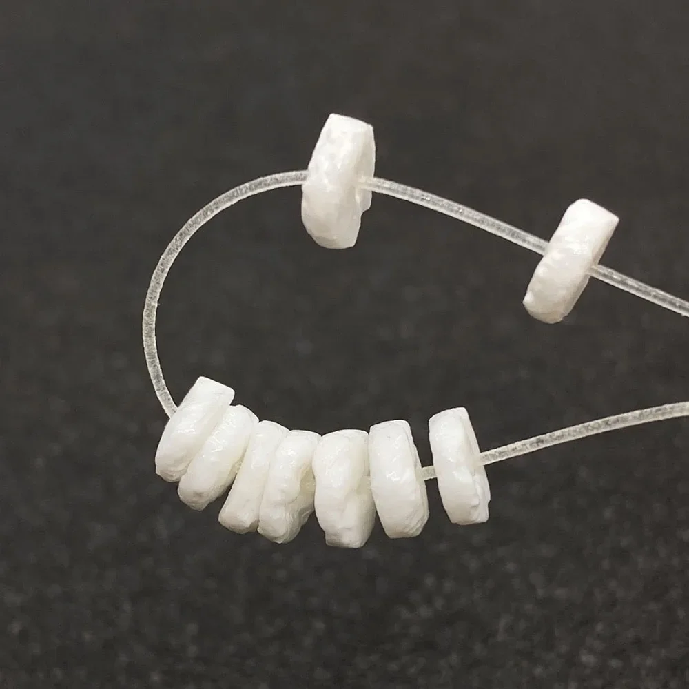 

White Round Disc-shaped Natural Shell Beads 4/6mm Polished Straight-hole Loose Bead Necklace Bracelet Jewelry Accessory 1strand
