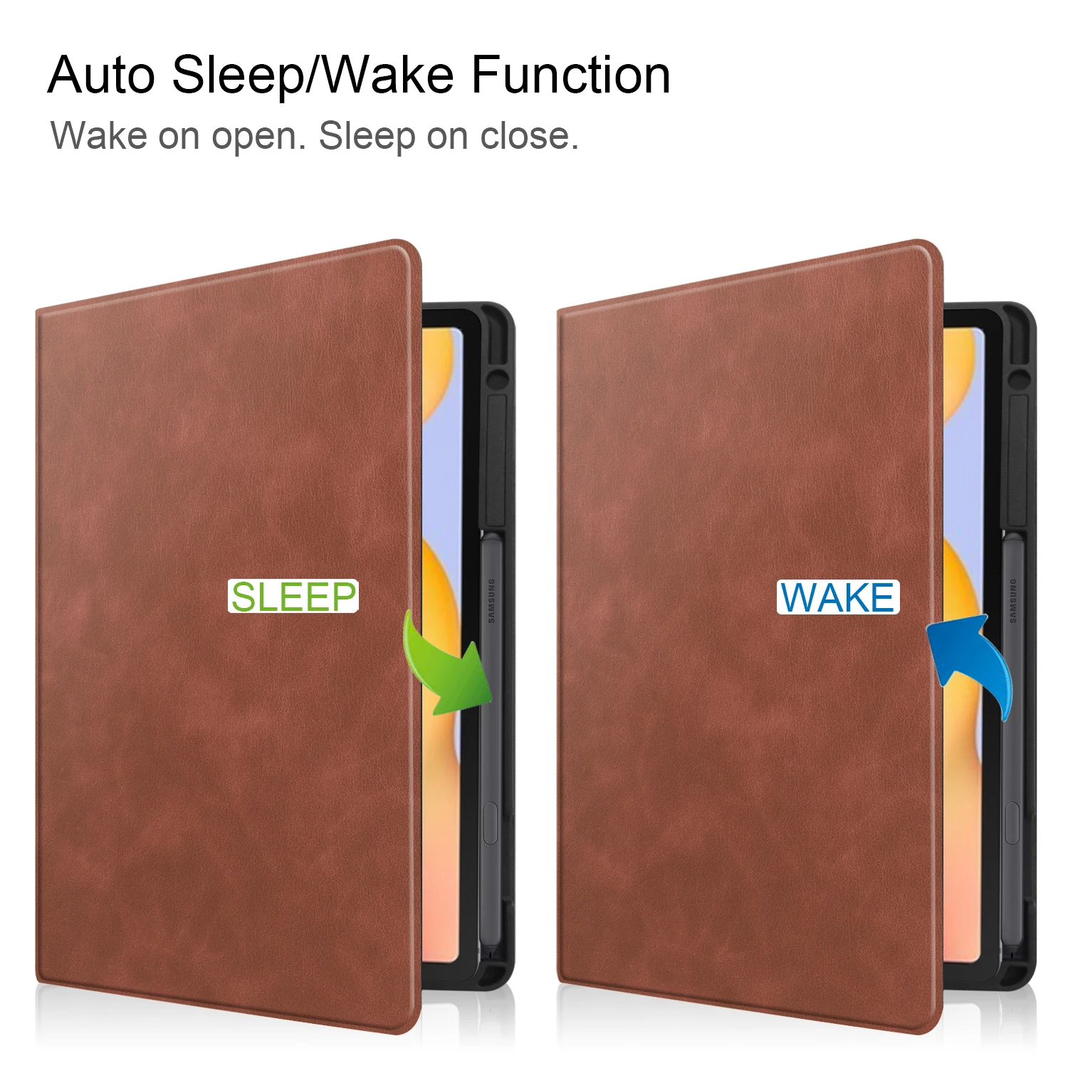 For Samsung Galaxy Tab S6 Lite 10.4 P610 P615 P613 P619 P620 P625 627 Tablet Leather with pencil holder Case Auto Sleep/ Wake