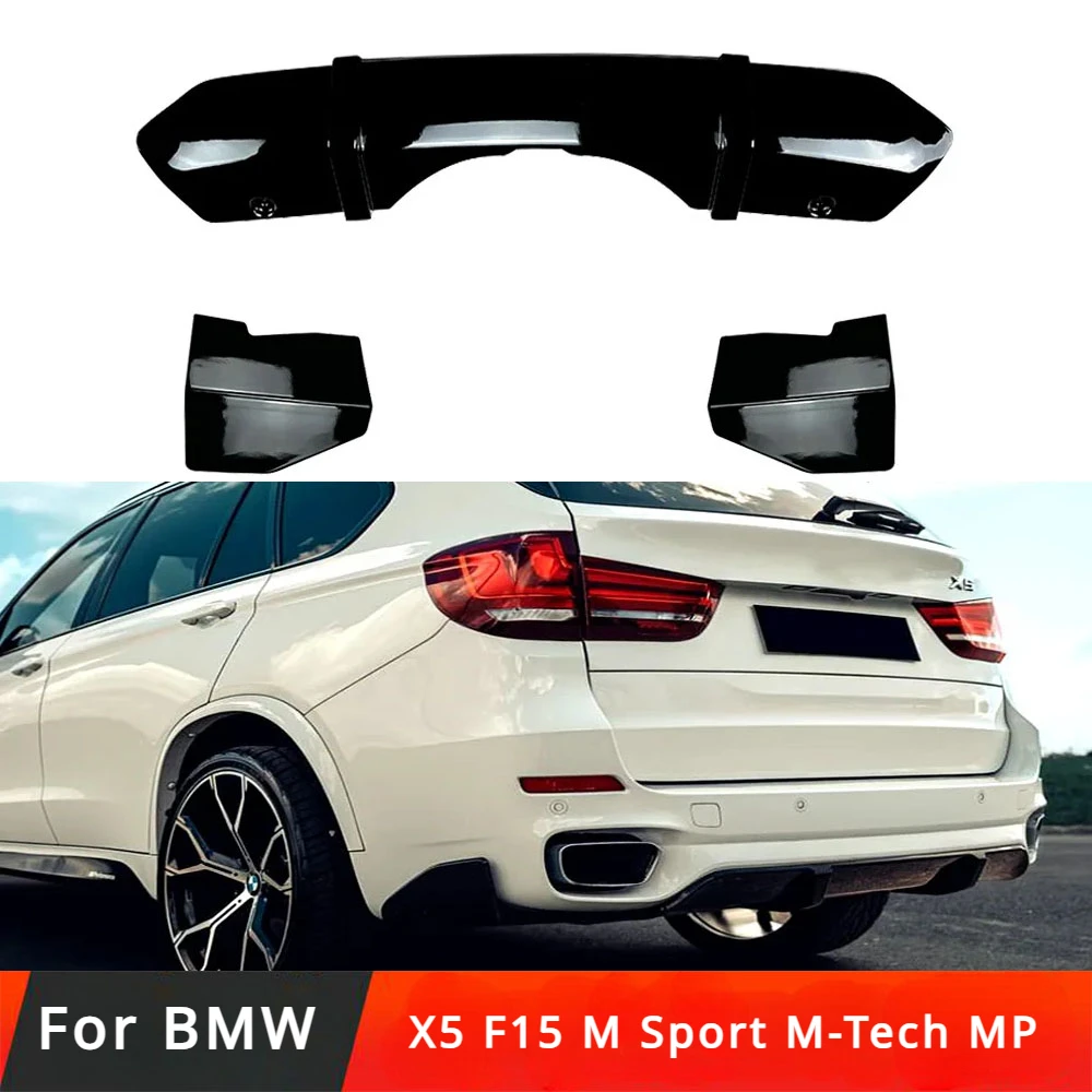 

Rear Bumper Lip Diffuser Spoiler Side Splitter Cover ABS Gloss Black Carbon Fiber 2014 To 2018 For BMW X5 F15 M Sport M-Tech MP