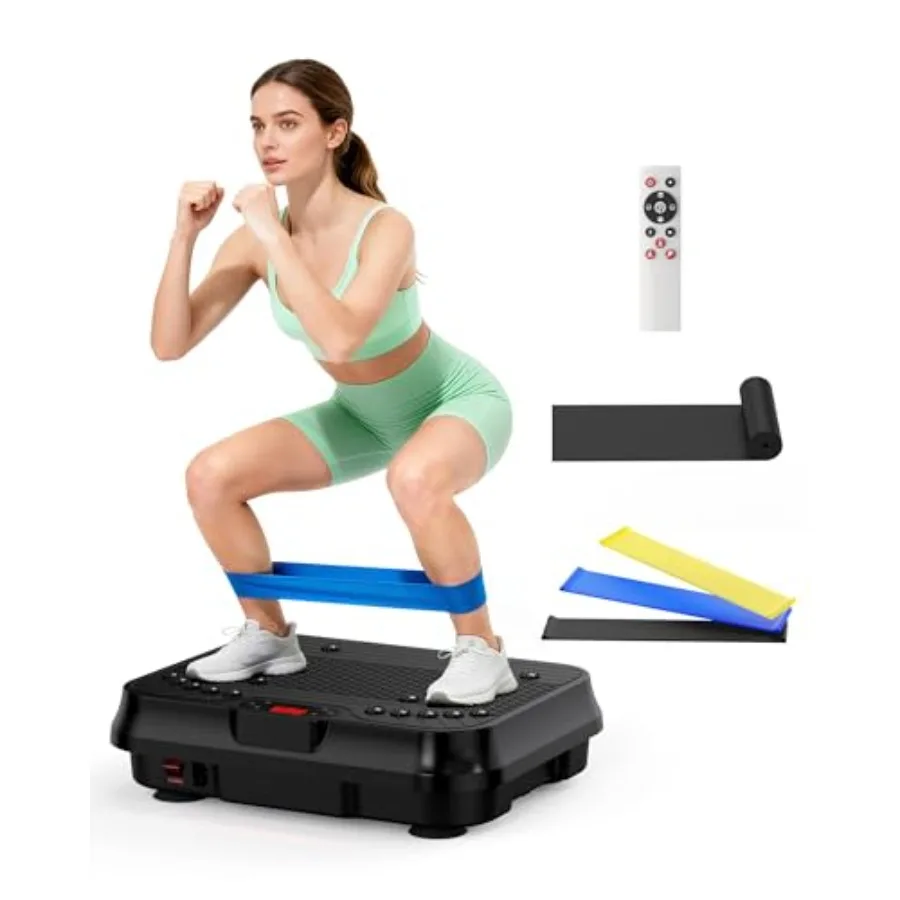 

Shake Plate Vibration Plate Exercise Machine for Lymphatic Drainage 400 Lbs Capacity Whole Body Vibrating Plate Workout with Fi
