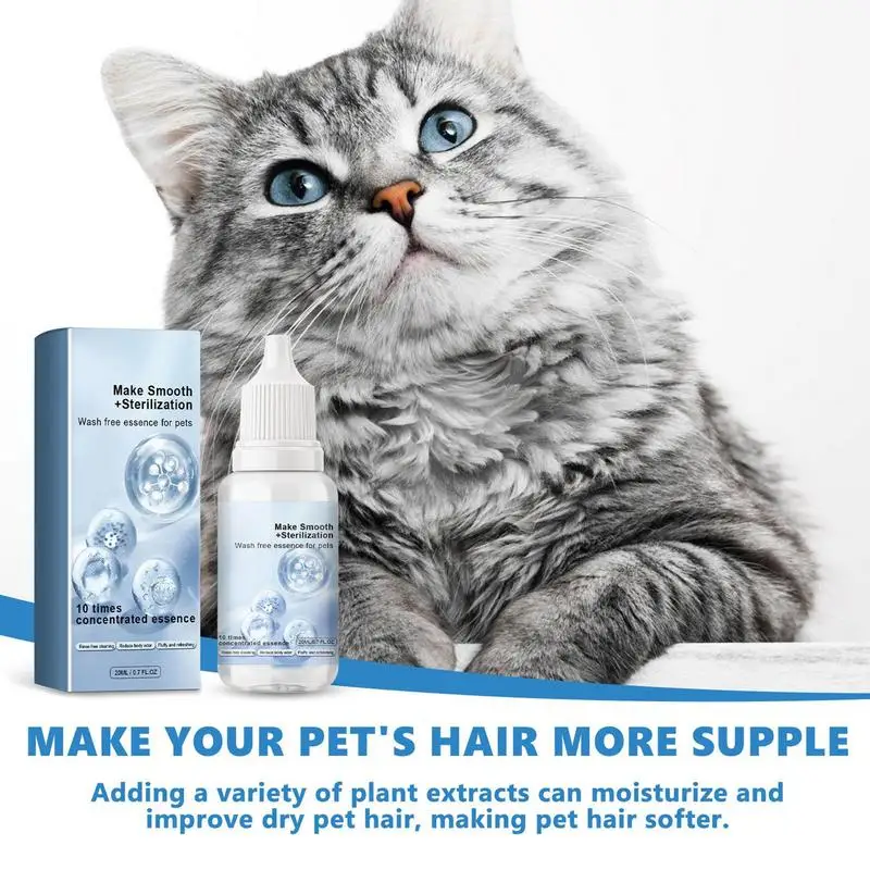 Pet Dry Cleaning Essence Safe And Mild Formula Water-free Dog Cat Puppy Shower 20ml Effective Pet Dry Cleaning Essence for pet