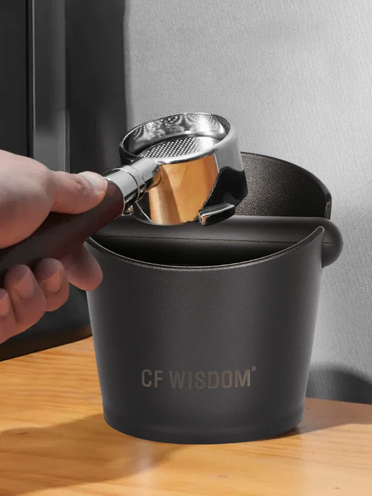 CF Wisdom Coffee Grounds Knock Box Removable Knock Bar and Non-Slip Base Dishwasher Safe Barista Espresso Accessories