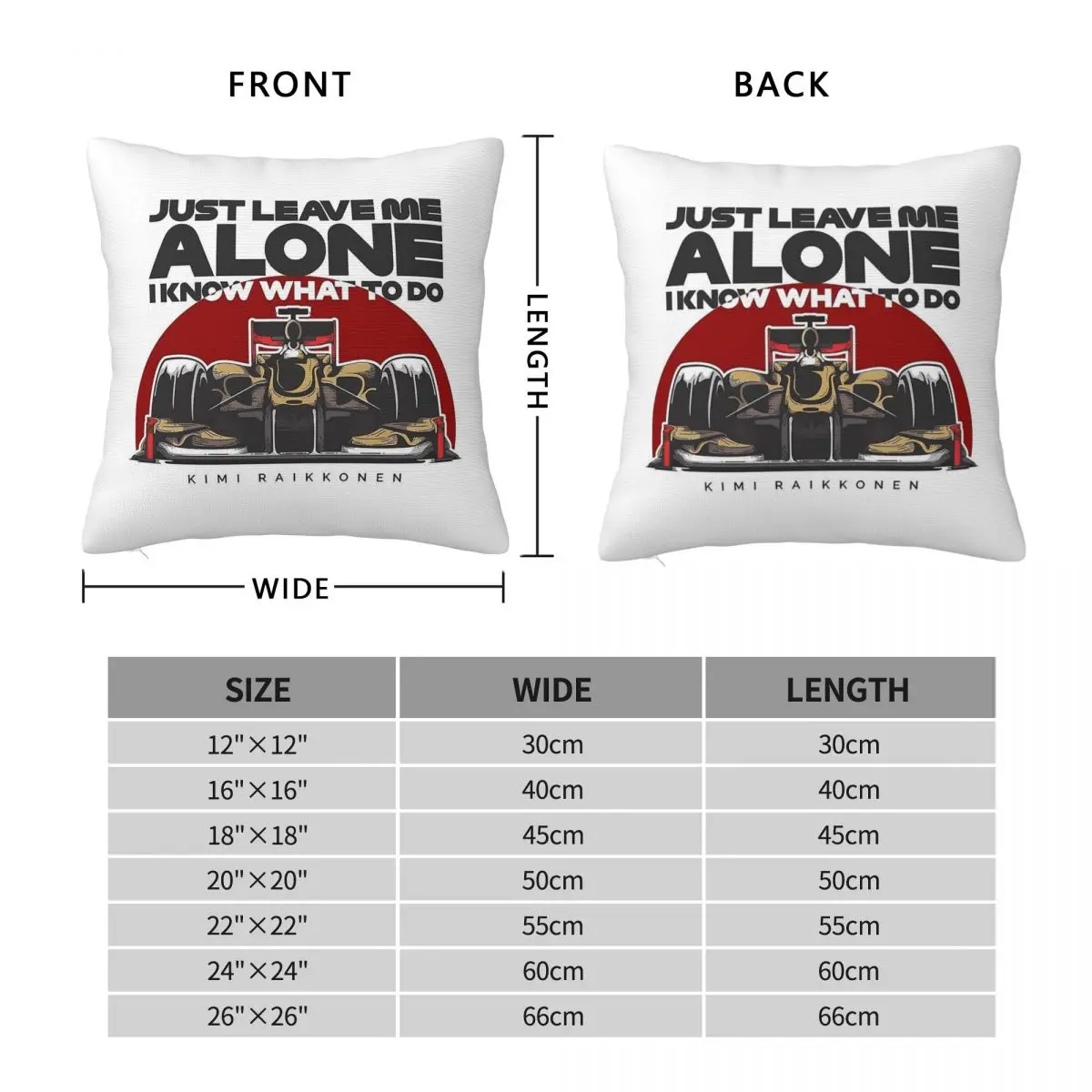 Kimi Raikkonen Leave Me Alone Square Pillowcase Polyester Linen Velvet Creative Decorative Pillow Case Sofa Seater Cover 45x45