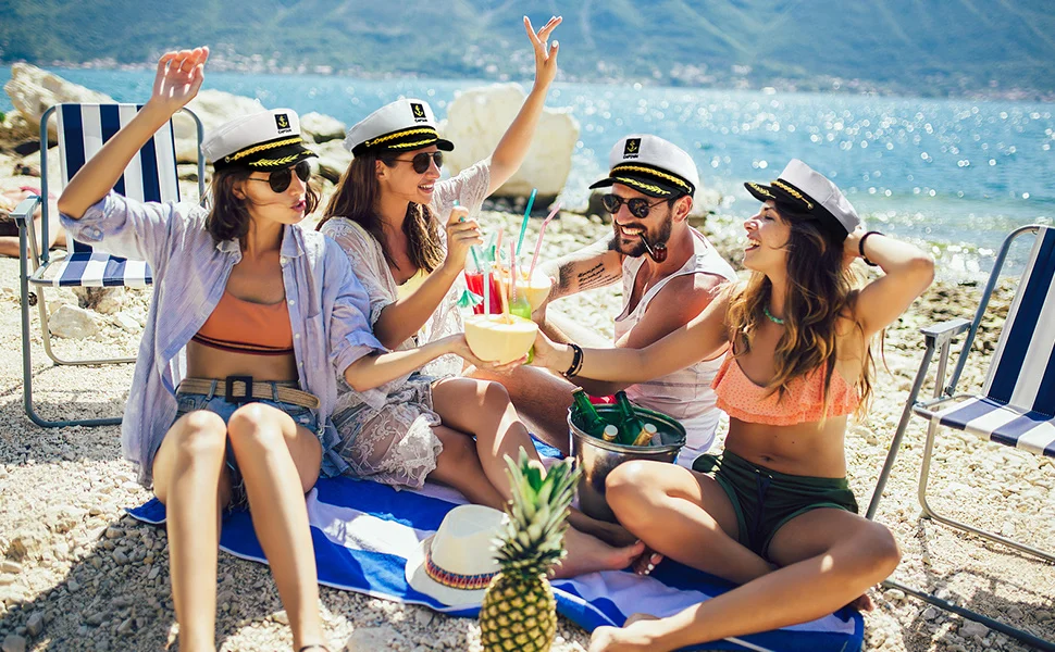 Matrosenhut für Erwachsene – Kapitänshut-Kostümzubehör für Männer und Frauen, ideal für Halloween, Cosplay, Yachtpartys – Detail 2