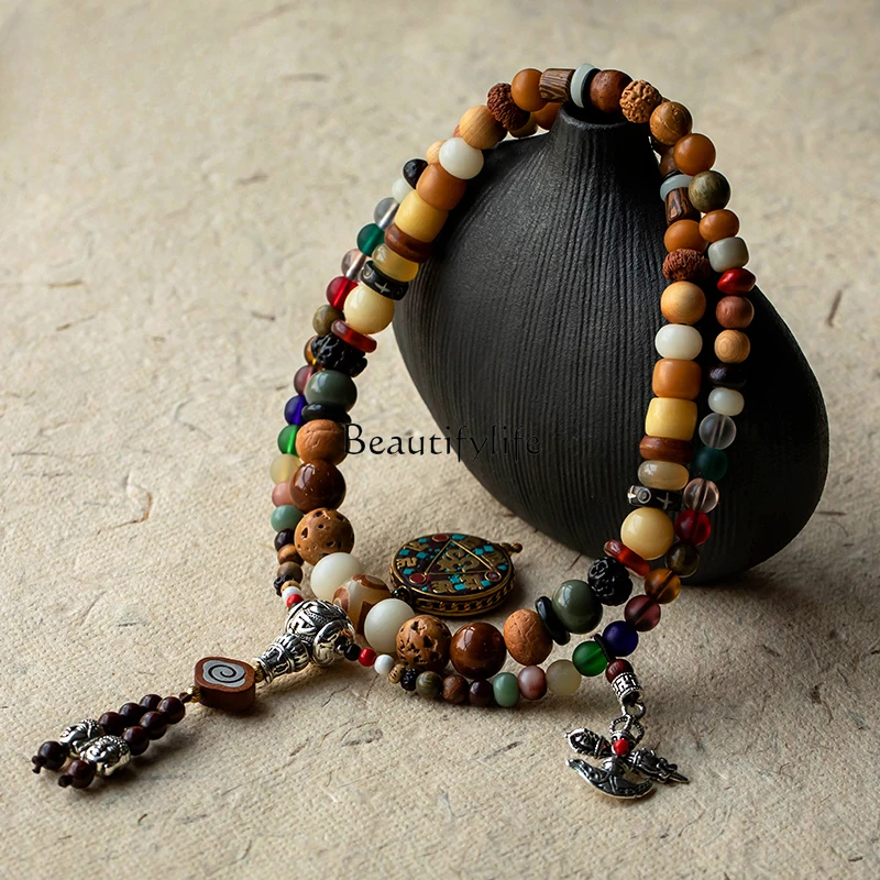 Duobao-Xingyue Bodhi Buddha Beads Rosary Bracelet for Men, Female Chinese Zodiac Life Statue