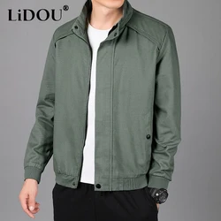 Spring Autumn New Solid Color Fashion Long Sleeve Jacket Man High Street Button Zipper Cardigan Korean Style Y2K All-match Tops