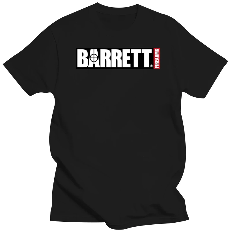 t shirt Barrett Firearms Sniper Rifles Gun Logo Black T Shirt Mens Round Neck Short Sleeves Casual T-Shirt