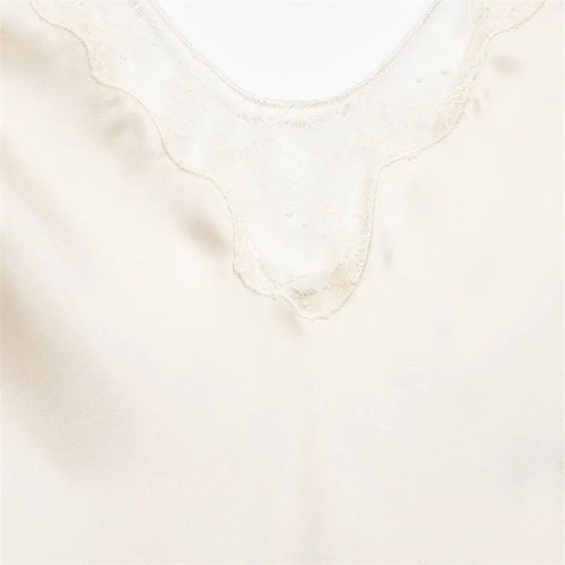 HH Damen Mode Spitze Patchwork Einfarbig Schicke Oberteile V-Ausschnitt Sexy Rückenfreie Ärmellose Schlanke Trägerbluse 2026 Sommer Strand Urlaubskleidung – Detail 8