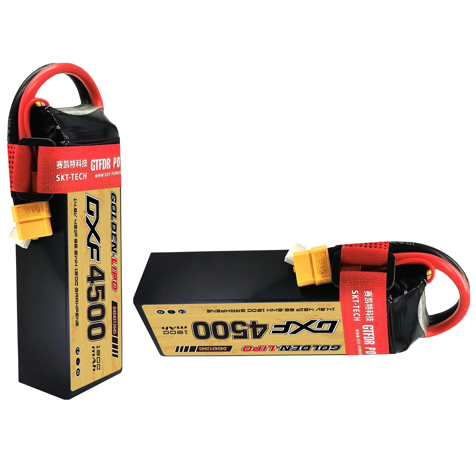 DXF 4500mAh Lipo 4S 14.8V 150C Batterij Hard Case Batterij met XT60 Connector voor Auto Vrachtwagen tank RC Buggy Truggy Racing Hobby