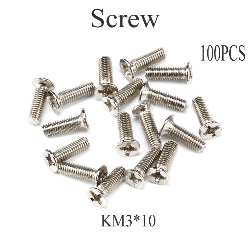 100PCS KM3 * 10มม.สกรูทำข้อต่อยึดสกรูสำหรับ DIY