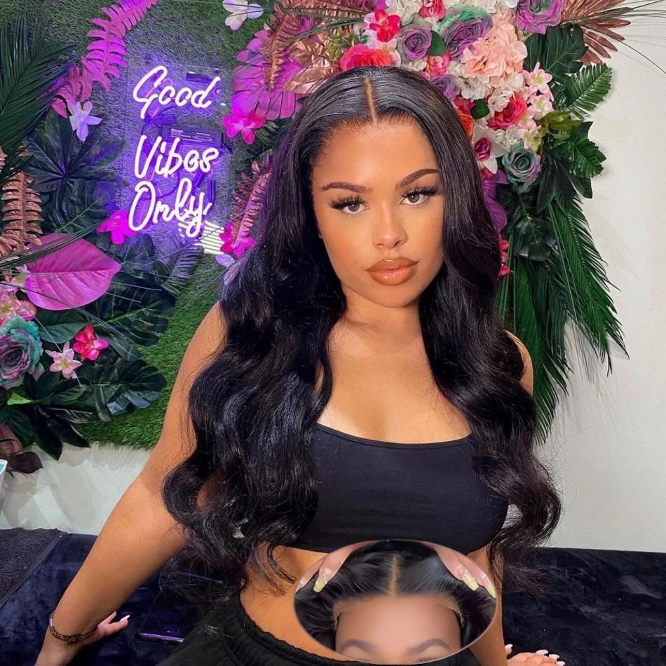 

Ready To Wear Human Hair Wigs Glueless Wig 30 Inch Body Wave Closure Wig 100% Natural Black Wigs 4X4 5X5 Pre Plucked Wig