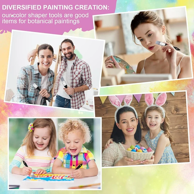 Flexível Silicone Pintura Escova, Ferramentas de Arte, Cor Shaper Ferramenta, Plano Acrílico Escova, Pincéis, 1 "Wide, 2 Pcs