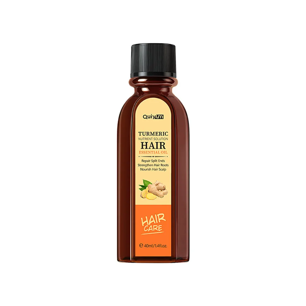 QUIYUM Turmeric Hair Oil 40ml Smoothing Oil with Argan Oil Vitamin E Nourishing Hair Treatment for Dry Damaged Hair