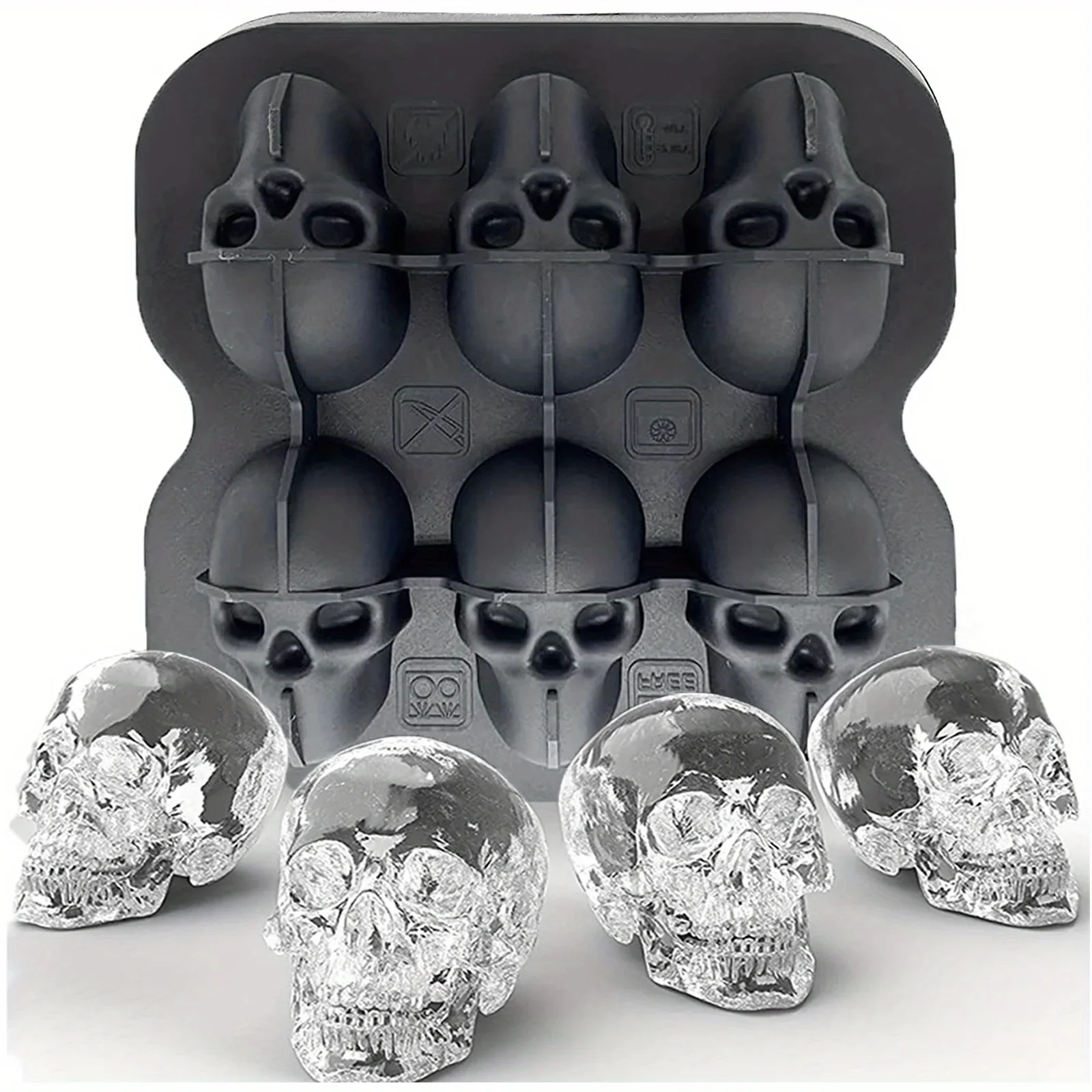 Diamond Rose Gun ETC. Geformte Eiswürfelform aus lebensmittelechtem Silikon, quadratisches Eiswürfelbereiter-Tablett, hochwertige Form für die Barherstellung von Getränken