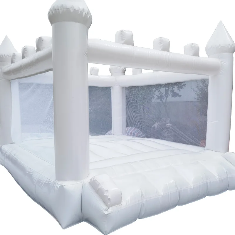 White House Inflatable Wedding Jumping Castle-PVC Material Customizable Sizes Air Blower Included