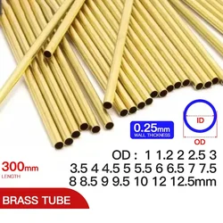 2pcs-15pcs Brass pipe 0.25mm wall thickness 1-12.5mm OD brass tube Straight tubing copper tube thin-walled Small diameter