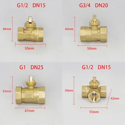 Brass Motorized Ball Valve 3-Wire Two Control Electric Actuator AC220V 3 Ways /2 Way DN15 DN20 DN25 DN32 DN40  Without Actuator