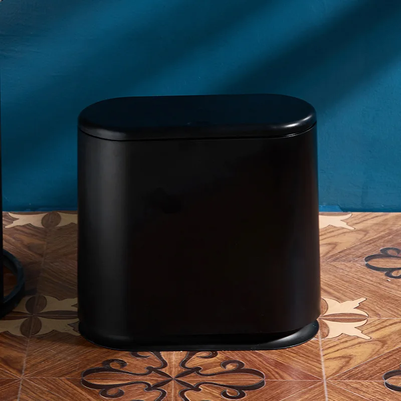 VEEHOME جماليات فاخرة خفيفة سلة مهملات منزلية ذات شق ضيق مع غطاء سلة مهملات بغطاء ضغط ياباني #4