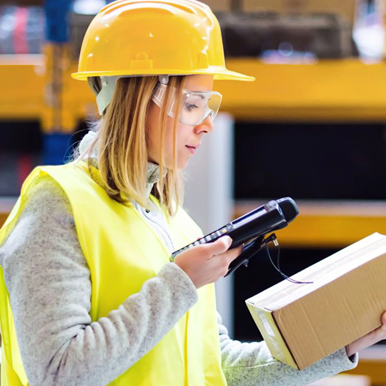 

6pcs Safety Glasses Clear Frame Breathable Protective Eyewear Impact Resistant Lightweight For