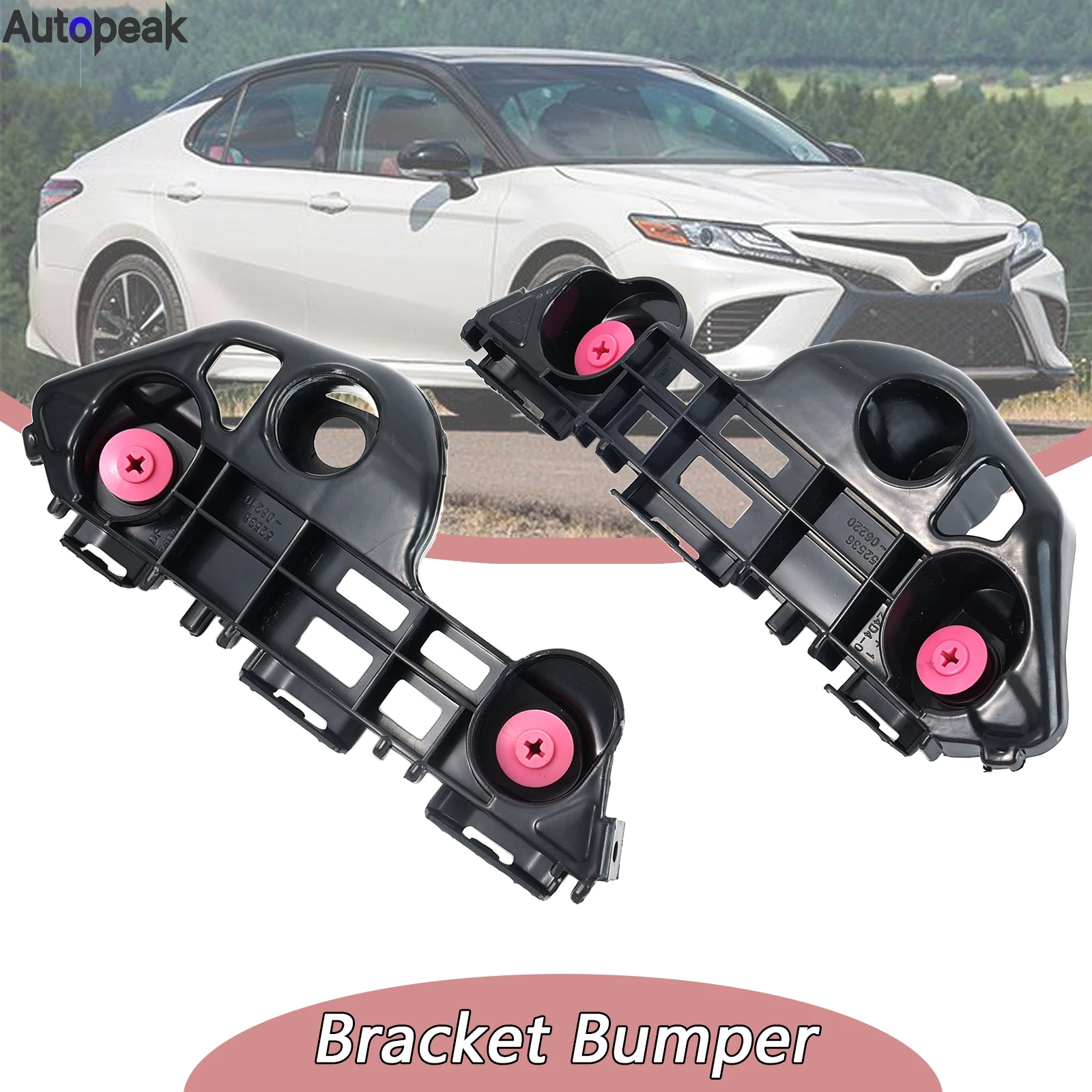 

Pair Left Right Front Car Bumper Bracket Beam Mount Support Grille Guide Bracket Retainer For Toyota Camry 2018 2019 2020 2021