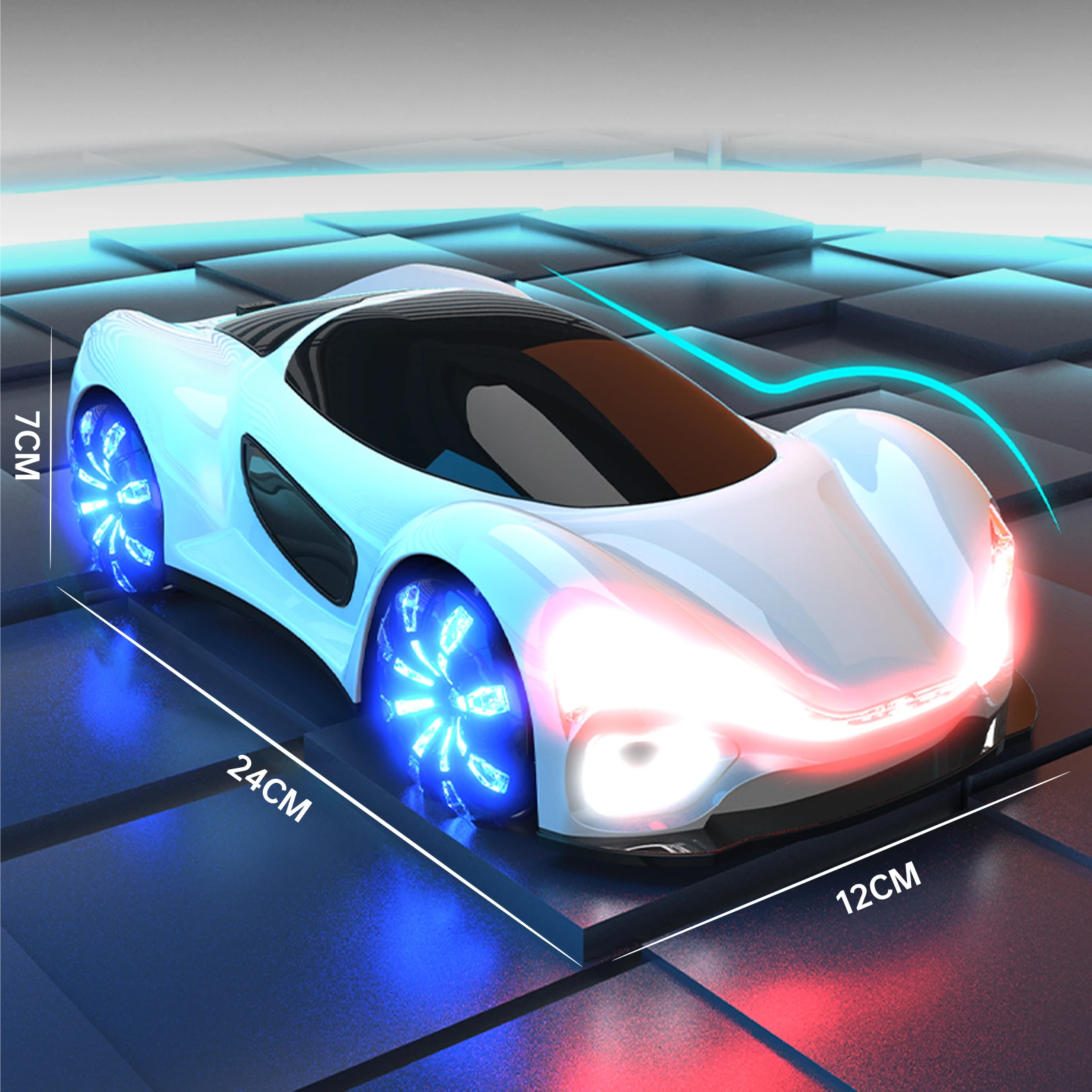 Rc Auto Afstandsbediening Auto Audio Effect Nieuwe Energie Concept Auto en Spray Stromend Licht Meerdere Lichtmodus Vrachtwagen Speelgoedjongen Cadeau