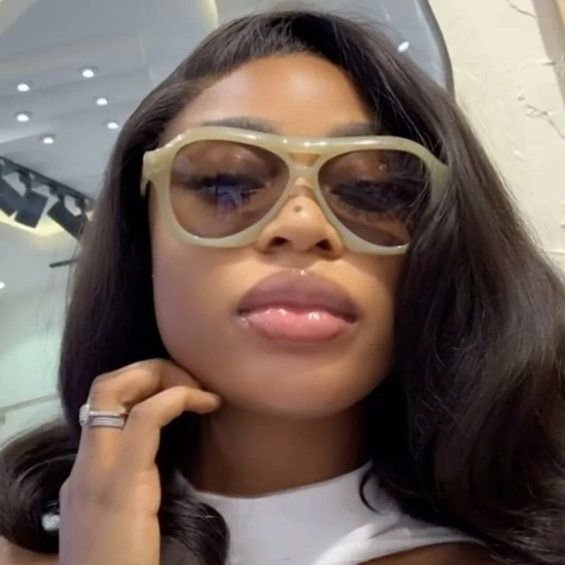 Big Frame Luxury Brand Designer Square Vintage Pilot Sunglasses Women For Men Punk Popular Oversized Outdoor Sun Glasses UV400