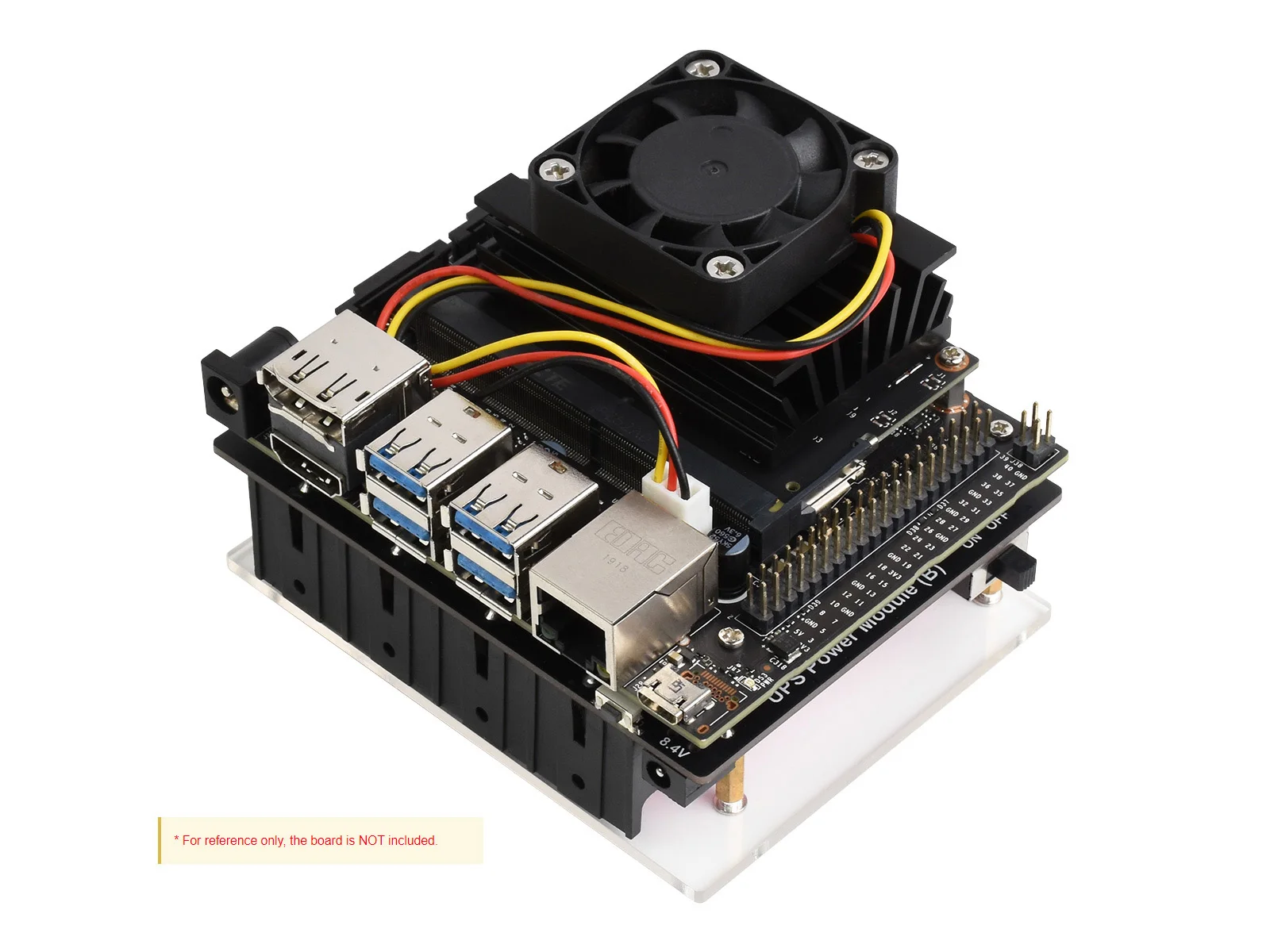 Waveshare Uninterruptible Power Supply UPS Module (B) for Jetson Nano, 5V Output, up to 5A Current, Pogo Pins Connector