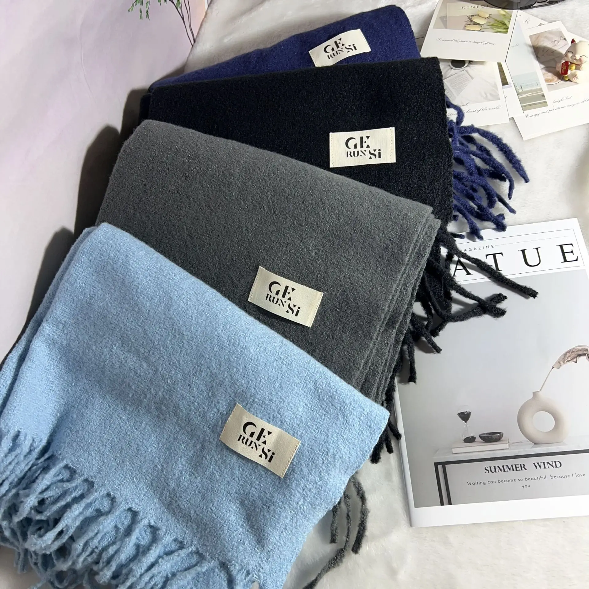 

65*190 см однотонный роскошный зимний защитный теплый женский шарф, кашемировые шали, толстый шейный платок, хиджаб, платок, пашмина