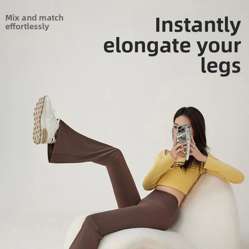 Bla Ice Silk Arca Pantaloni Donna Estate Outdoor Vita alta Campana Bot Sottile Pantaloni da yoga Faionable Pantaloni lunghi Materiale sottile