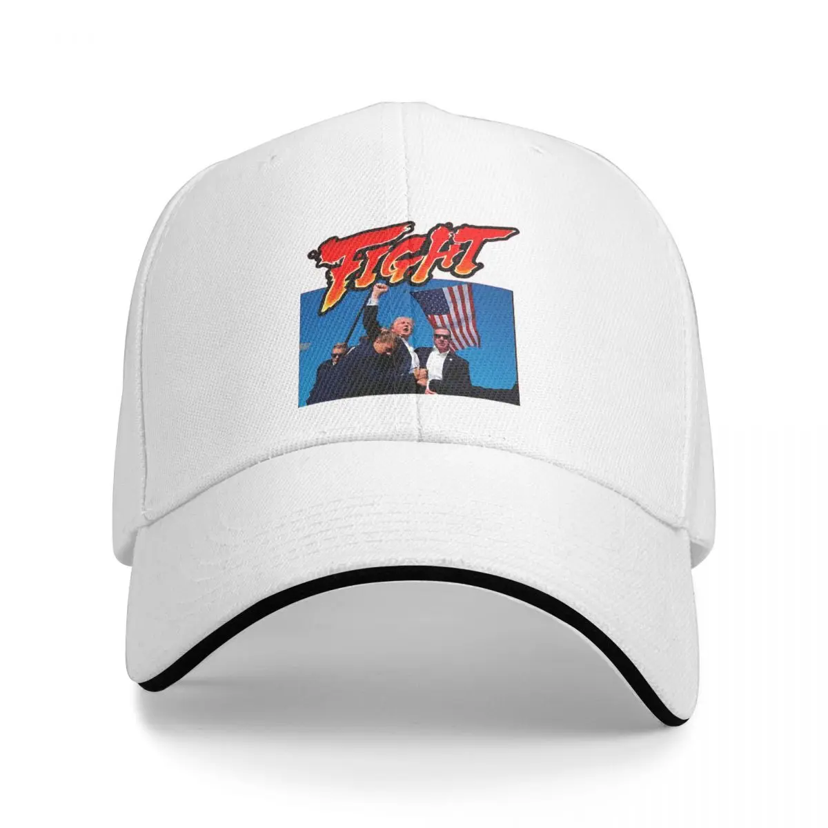 USA Fight Trump Shot Fight 2024 Baseball Caps Hip Hop Sandwich Cap Unisex Breathable Dad Hat Sport