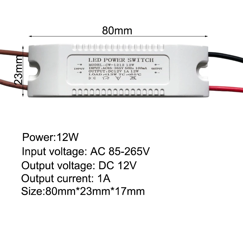 LED power supply DC 12V transformer switch driver 1A/2A/3A/5A adapter AC110V-220V 12W/24W/36W/60W for CCTV and LED strip ligh
