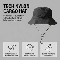 Fisherman Hat Foldable Quick Dry UV Protect Windproof Strap One Size Black, Gray, Khaki for Outdoor Travel Beach Men Women 6