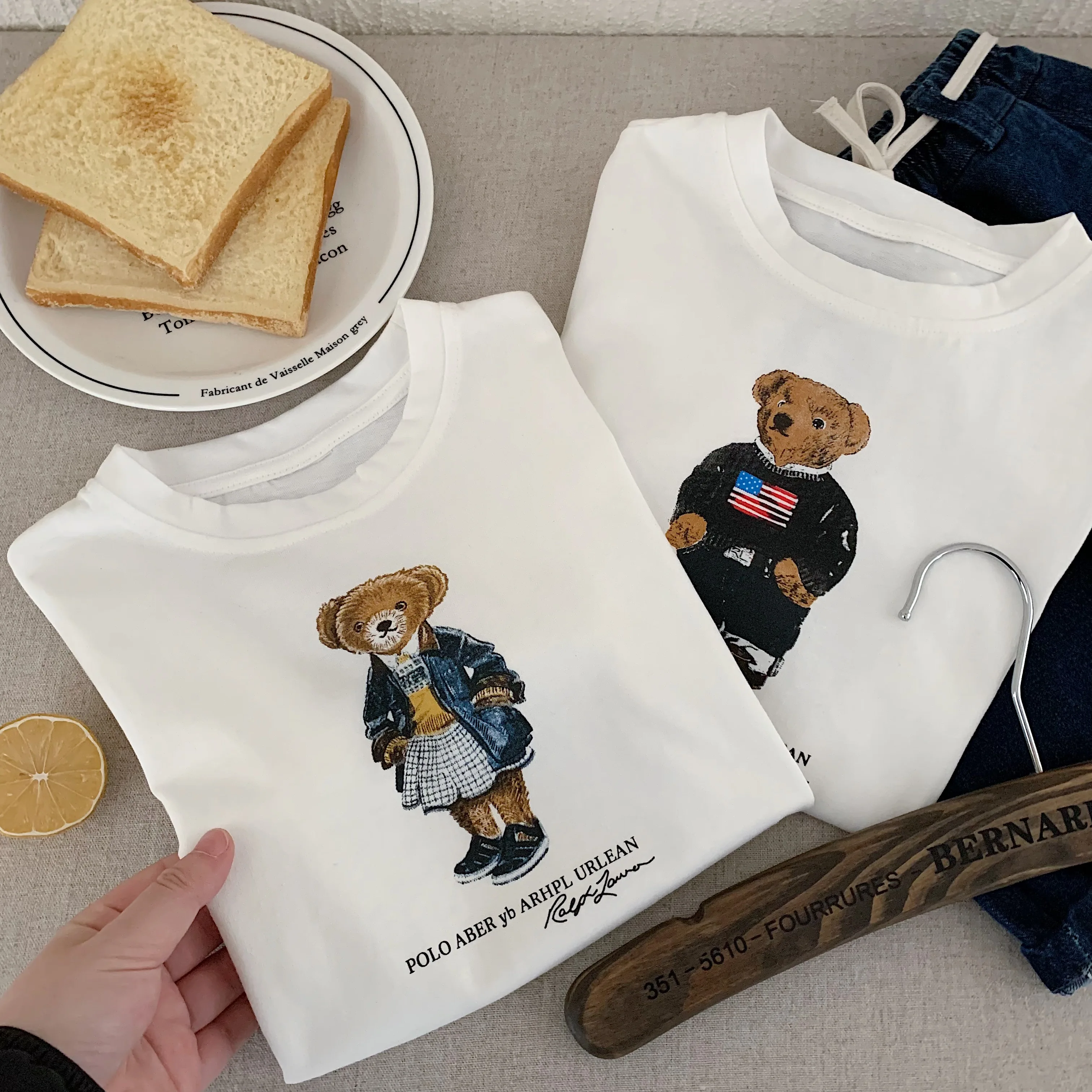 2026 Kinder-Rundhals-T-Shirt aus Reiner Baumwolle, Sommer-Cartoon-Bären-Print-T-Shirt, Koreanischer Stil Bedrucktes Oberteil für Jungen und Mädchen – Detail 10