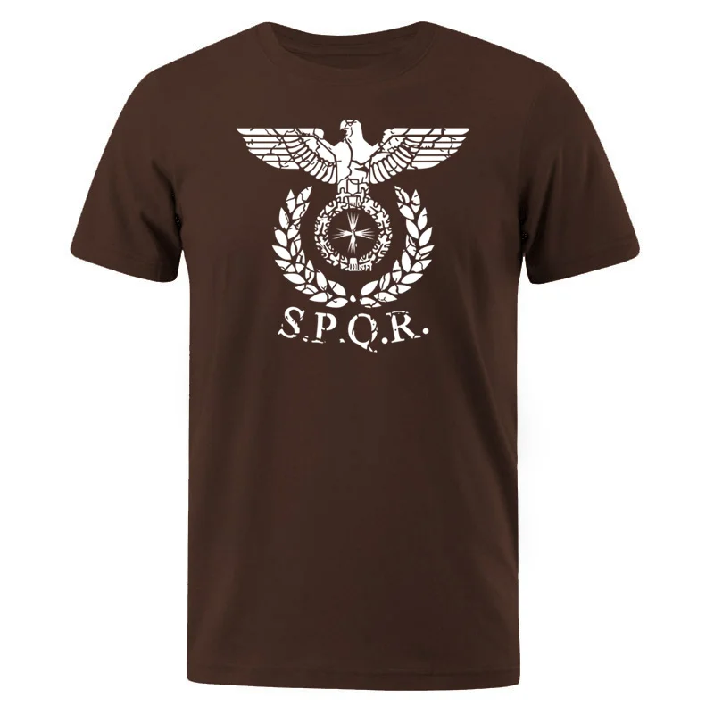 Men T-Shirt SPQR Roman Gladiator Imperial Golden Eagle 2024 Summer T Shirt Mens Casual Short O-Neck T-Shirts Harajuku Tops Tees