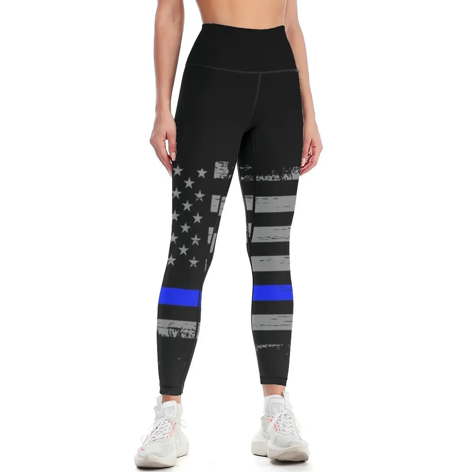 

Thin Blue Line American Flag Leggings Sweatpants leggins push up woman gym clothing sports woman gym Womens Leggings