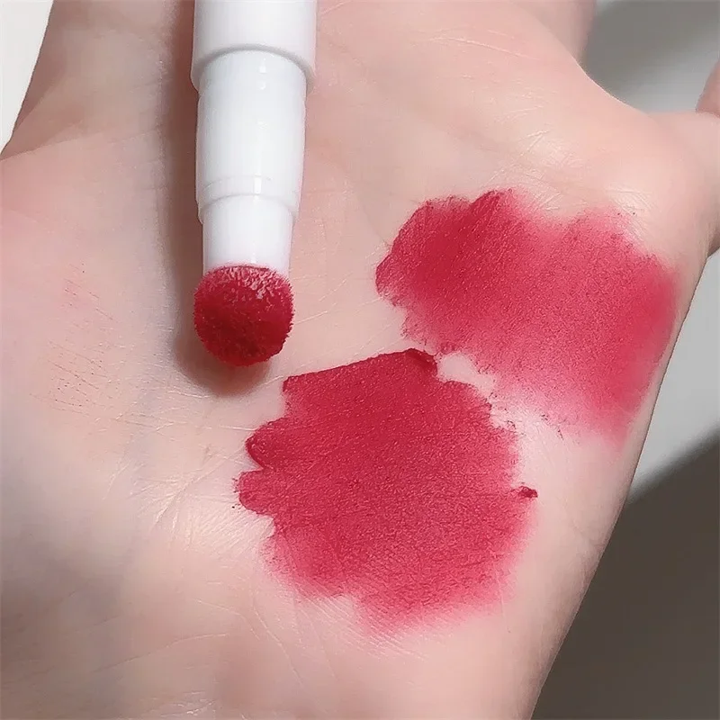 Fluffy Velvet Soft Lip Glaze Liquid Lipstick Cream Nude Matte Rose Red Pigment Waterproof Long Lasting Dye Cheek Lip Tint Paste