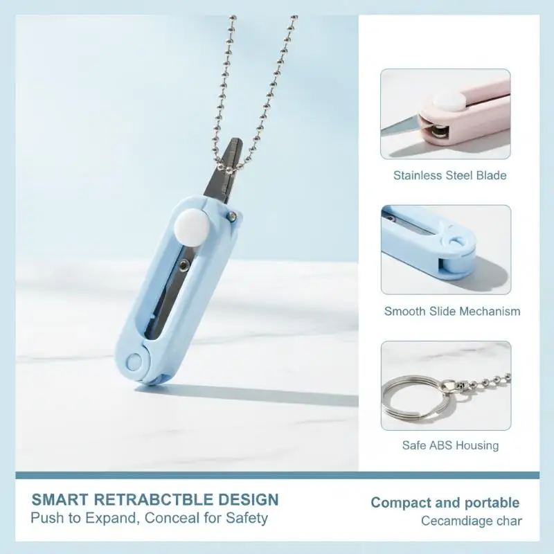 Mini Portable Folding Scissors Durable Morandi Color for Scrapbooking DIY Art Office School Stationery Supplies